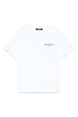 Rubberised-Logo T-Shirt BALMAIN PARIS KIDS | BW8P11Z0116100NE